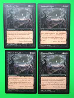 Magic the Gathering MTG Visions BLANKET OF NIGHT X 4 VLP/EX U 1997 Vintage! - Image 2