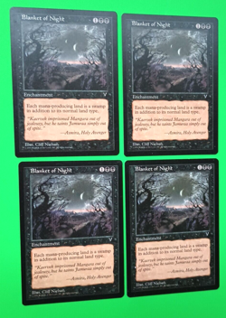 Magic the Gathering MTG Visions BLANKET OF NIGHT X 4 VLP/EX U 1997 Vintage! - Image 3