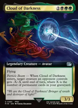Mint/Near-Mint, English - 1 x MTG Cloud of Darkness - Foil - Extended Art Final - Image 1
