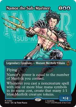 x1 Namor the Sub-Mariner (0362) - Borderless M MTG Marvel Super Heroes M/NM, Eng - Image 1
