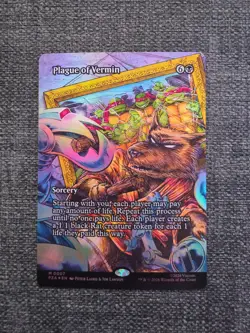 MTG Plague of Vermin Borderless Teenage Mutant Ninja Turtles Mythic 0007 Foil - Image 1