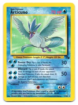 Articuno 17/62 Rare Fossil Pokemon Unlimited HP - Image 1