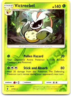 Victreebel 3/145 Rare Guardians Rising Pokemon Reverse Holo Near Mint - Image 1