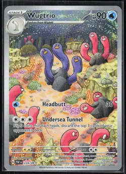 Wugtrio 224/091 Illustration Rare Paldean Fates Pokemon NM 01-04-005 - Image 1