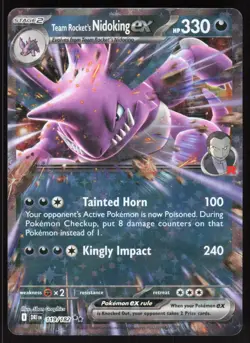 Team Rocket's Nidoking ex 119/182 Destined Rivals Pokemon NM 01-09-33 - Image 1
