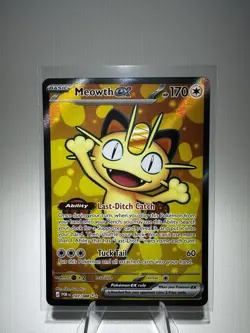 Pokemon TCG Meowth ex 107/088 Ultra Rare Holo Full Art Perfect Order - Image 1
