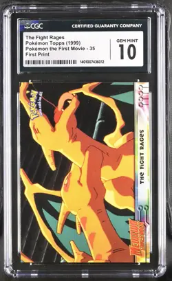 Pokemon Topps 1999 The Fight Rages #35 CGC 10 First Print - Image 1