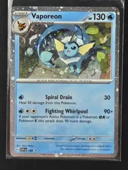 Vaporeon (Cosmos Holo) 168 Holo Scarlet & Violet Promo Pokemon LP - Image 1