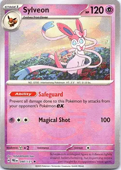 Sylveon (Poke Ball Pattern) 040/131 Holo Prismatic Evolutions Pokemon NM - Image 1