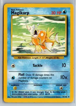Magikarp 35/102 Uncommon Base Set Unlimited Pokemon Lightly Played - Image 1