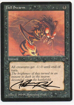 MTG Hell Swarm - Legends - Signed by Christopher Rush MP - Image 1
