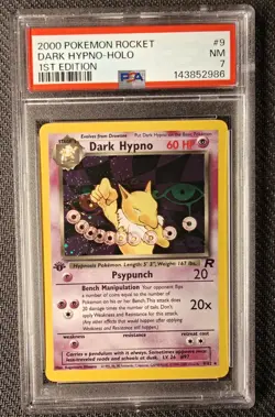 Dark Hypno 9/82 Team Rocket 1st Edition Holo - PSA 7 (Fresh Grade) - Image 1