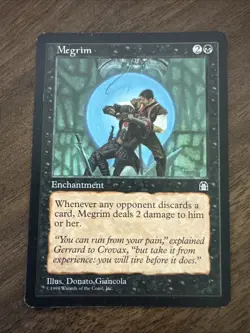 Megrim Stronghold Uncommon Card MTG Magic the Gathering 1998 - Image 1