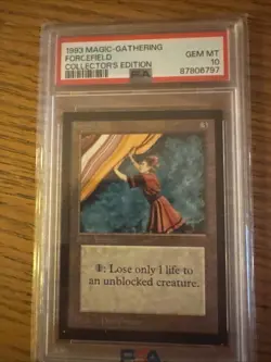 1993 MTG Magic: the Gathering CE MtG Forcefield PSA 10 - Image 2
