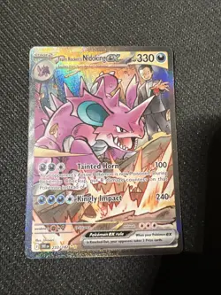 Pokemon Team Rocket's Nidoking EX 233/182 Full Art Holo Sv10 Destined Rivals - Image 1