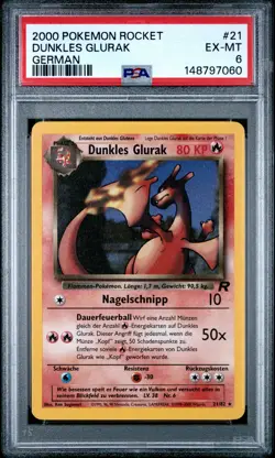 2000 POKEMON ROCKET GERMAN #21 DUNKLES GLURAK PSA 6 - Image 1