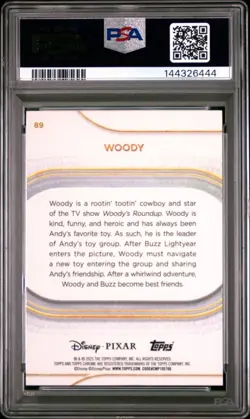 Woody 89 PSA 10 Purple Wave /75 Topps Chrome Disney Topps - Image 2