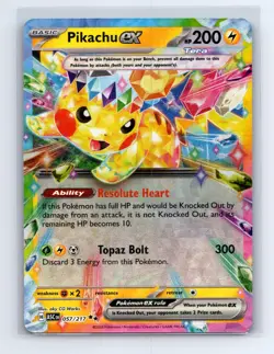 Pikachu ex 057/217 Double rare Ascended Heroes Pokemon Near Mint - Image 1