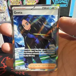 Pokemon Geeta Full Art Ultra Rare Holo 218/197 SV03 Obsidian Flames - Image 1