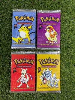 4 packs - Pokemon Base set booster pack / Blister packs - Complete Art Set Of 4 - Image 1