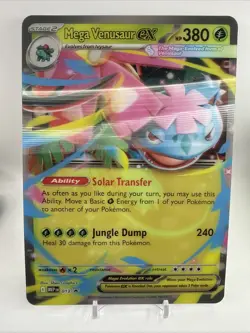 Mega Venusaur ex 013 JUMBO PROMO LENTICULAR HOLO Mega Evolution Pokemon English - Image 1