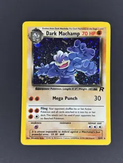 Wizards Pokemon TCG Dark Machamp 10/82 Team Rocket Holo Rare HP70 2000 Unlimited - Image 1