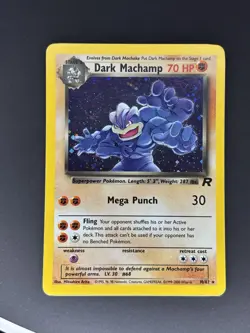Wizards Pokemon TCG Dark Machamp 10/82 Team Rocket Holo Rare HP70 2000 Unlimited - Image 2