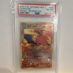 Pokemon Charizard 006 Neo 2 Japanese Reverse Foil Promo PSA 8 2000 - Image 1