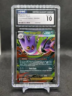 💥CGC GEM MINT 10💥 MEGA GENGAR EX POKEMON PHANTASMAL FLAMES 056/094 HOLO - Image 1