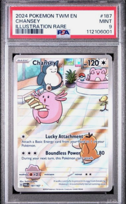 Chansey Illustration Rare PSA 9 Pokemon Twilight Masquerade 187/167 - Image 1