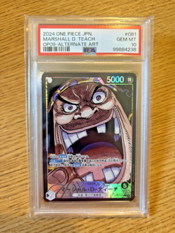 Bandai One Piece Marshall D. Teach OP09-081 Leader Alt Art Foil PSA 10 Japanese - Image 1
