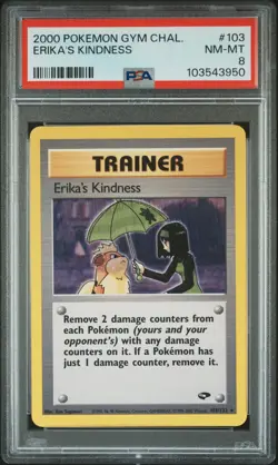 2000 POKEMON GYM CHALLENGE #103 ERIKA'S KINDNESS PSA 8 - Image 1