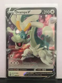 Drampa V Full Art 128/172 Pokemon TCG Near Mint Condition! Read Description! - Image 1