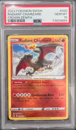 PSA 10 - Radiant Charizard 020/159 Radiant Rare - 2023 Pokemon TCG Crown Zenith - Image 1