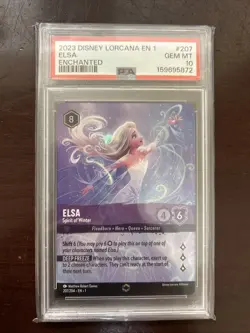 2023 DISNEY LORCANA EN 1 #207/204 ELSA SPIRIT OF WINTER ENCHANTED PSA 10 - Image 1