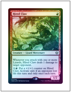 1x Hired Claw, Prerelease Foil, Magic the Gathering, MTG NM - Image 1