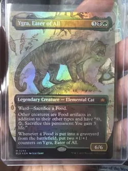 YGRA, EATER OF ALL FOIL BORDERLESS BLOOMBURROW BLB MYTHIC ELEMENTAL CAT MTG 294 - Image 1