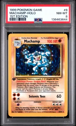 Machamp-Holo Pokemon Game 8 NM PSA 8 - Image 1