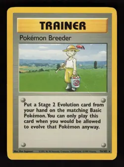 Pokemon Breeder Rare Base Set 2 105/130 Damaged - Image 1