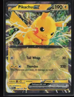 Pikachu ex Double Rare Prismatic Evolutions 028/131 Near Mint - Image 1