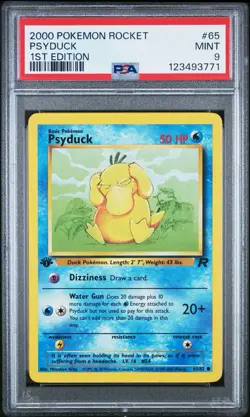 2000 Pokemon 1st Edition Team Rocket #65 Psyduck PSA 9 Trusted Seller! NEW CERT! - Image 1