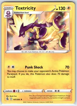Toxtricity 107/264 Holo Rare Fusion Strike Pokemon Holo Near Mint - Image 1