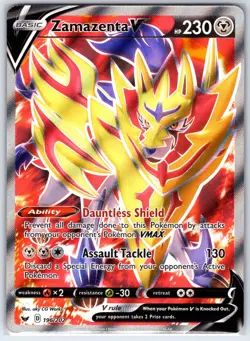 Zamazenta V 196/202 Ultra Rare Sword & Shield Pokemon Holo Near Mint - Image 1