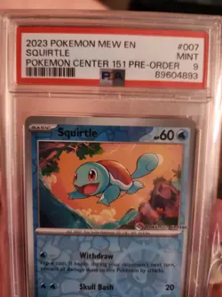 2023 POKEMON MEW EN-151 POKEMON CENTER 151 PRE-ORDER PROMO #007 SQUIRTLE PSA 9 - Image 2