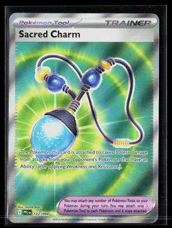Sacred Charm 122/094 Ultra Rare Trainer Phantasmal Flames Pokemon NM - Image 1