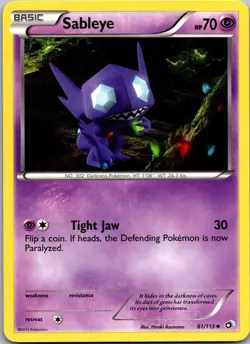 Sableye 61/113 Uncommon Legendary Treasures Pokemon Near Mint - Image 1