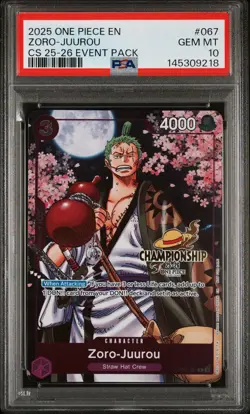 2025 One Piece EN Zoro Juurou CS 25-26 Event Pack #067 PSA 10 GEM MINT - Image 1