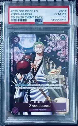 2025 One Piece EN Zoro Juurou CS 25-26 Event Pack #067 PSA 10 GEM MINT - Image 3