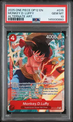 One Piece Monkey D. Luffy Alt Art PSA 10 OP12-015 - Image 1