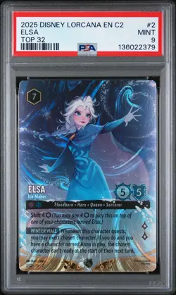 2025 DISNEY LORCANA EN C2-LORCANA CHALLENGE PROMO TOP 32 ELSA - ICE MAKER PSA 9 - Image 1